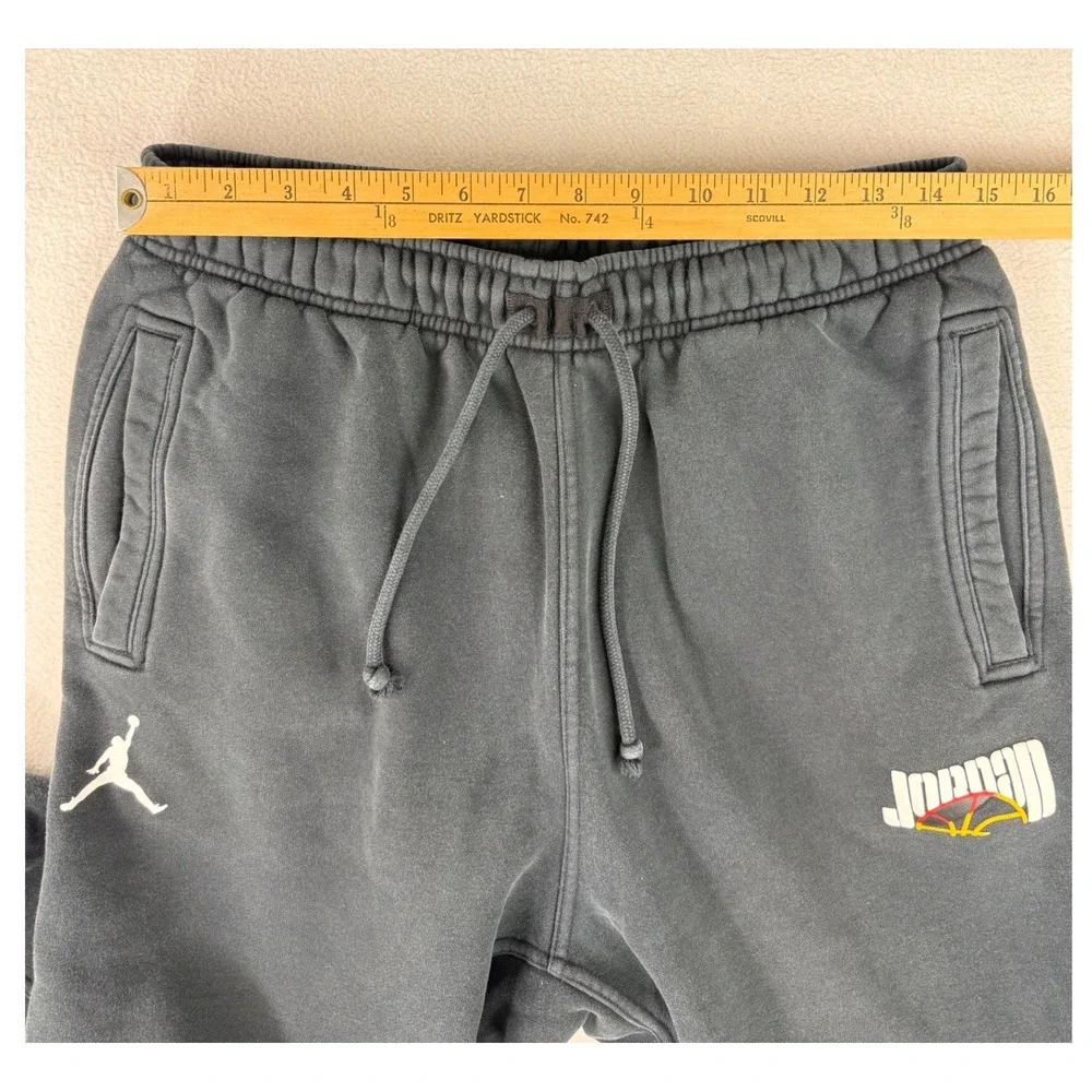 Jordan Sweatpants Mens‎ Large Black Graphic Jumpman Joggers Fleece Faded